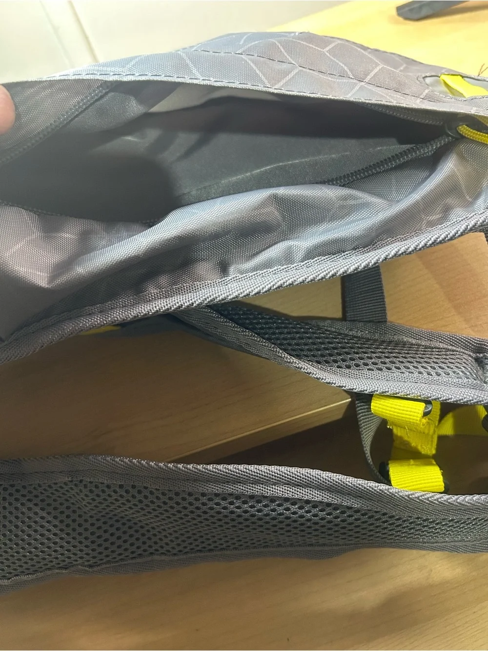 Ozark Trail Gray Backpack with Yellow Accents